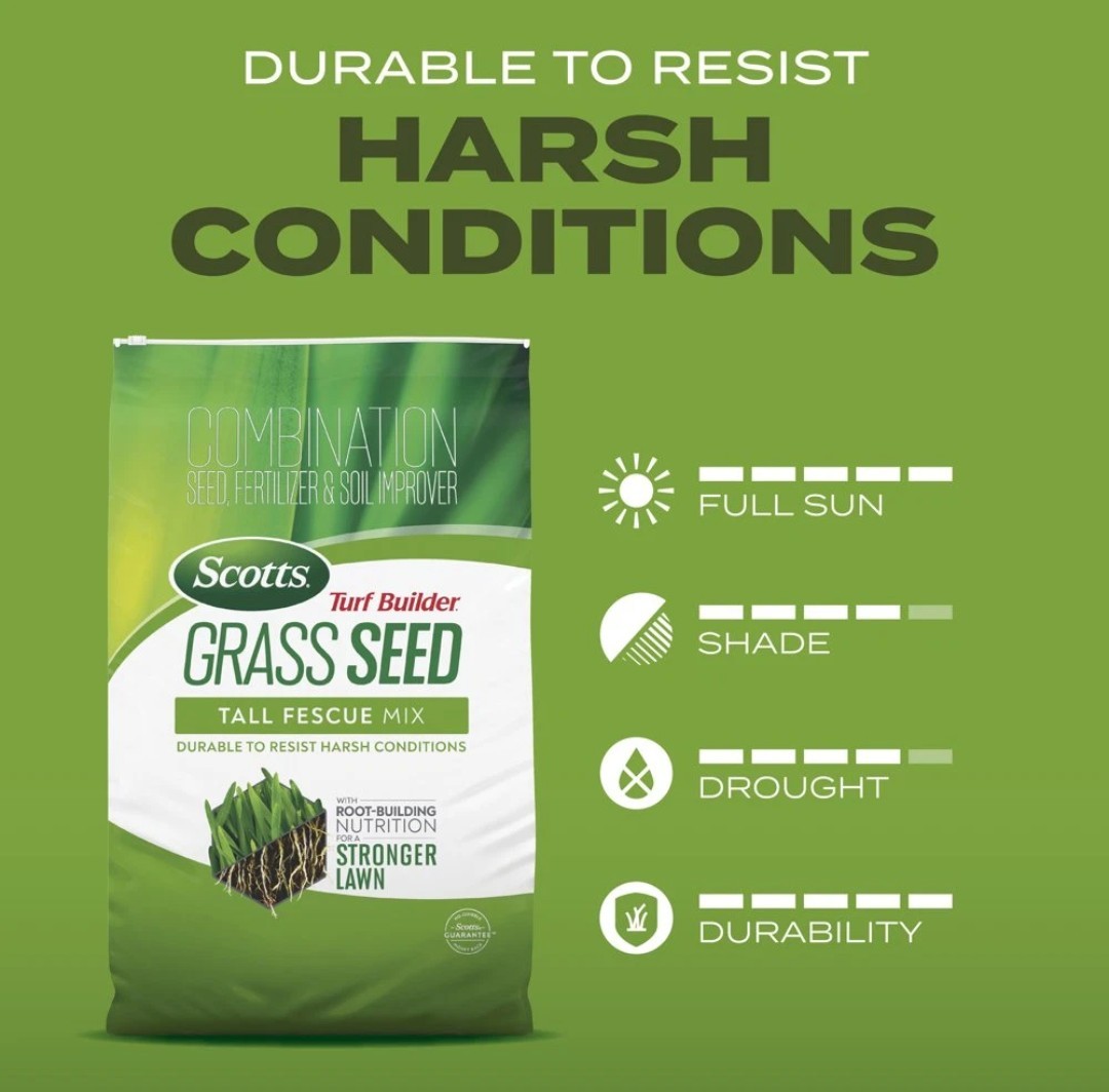 SCOTTS GRASS SEED Turf Builder Tall Fescue Mix Combination Improver 16LB