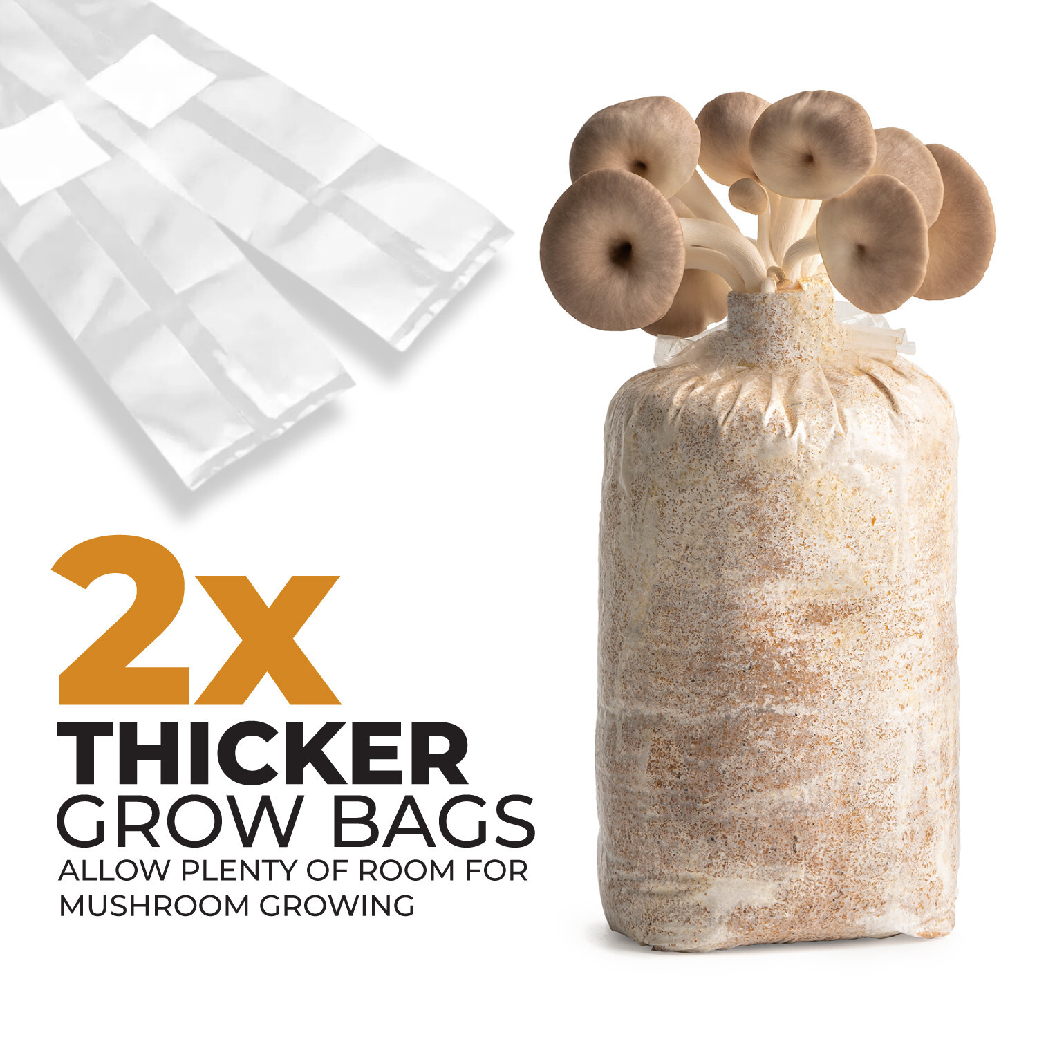 40 Pack, Mushroom Grow and Spawn Bags – Extra Thick – Size 4″ X 3.5″ X 13″