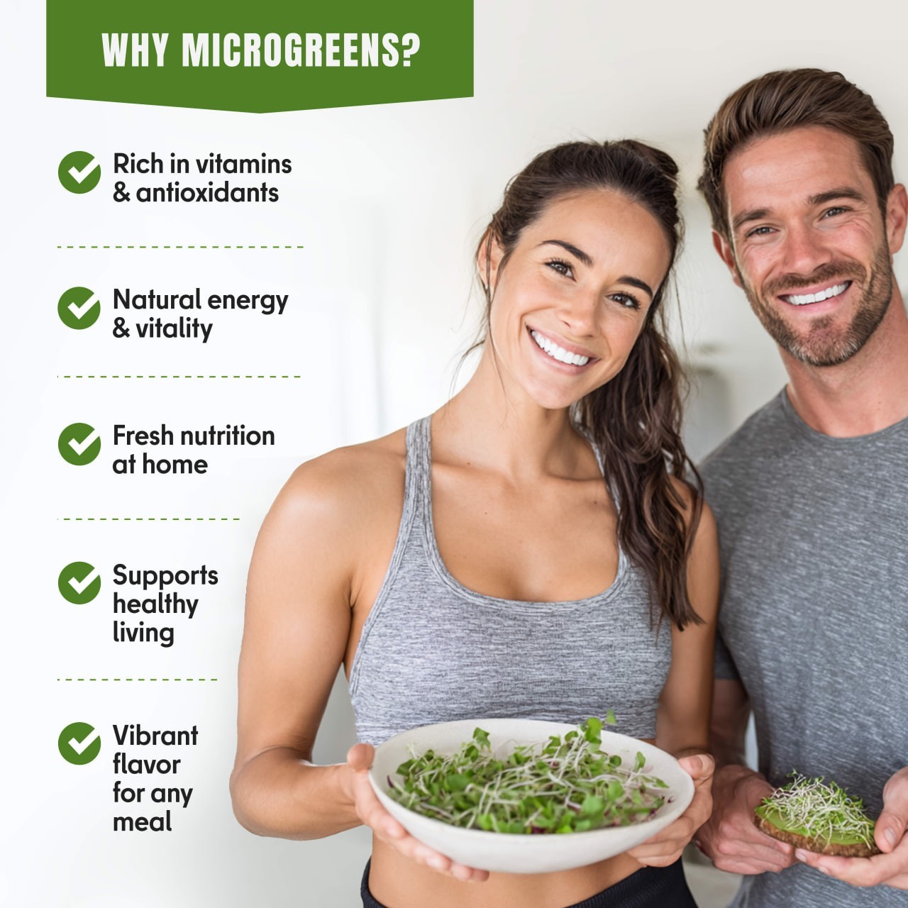 Microgreens & Sprouting Seeds Variety Pack, 10 Varieties, Non-GMO, 12550+ Seeds