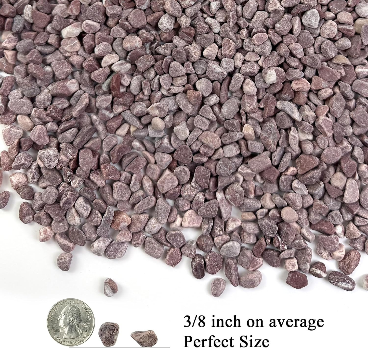 2 Lbs Succulent and Cactus Pebbles Gravel, 3/8 Inch Decorative Red River Rocks f