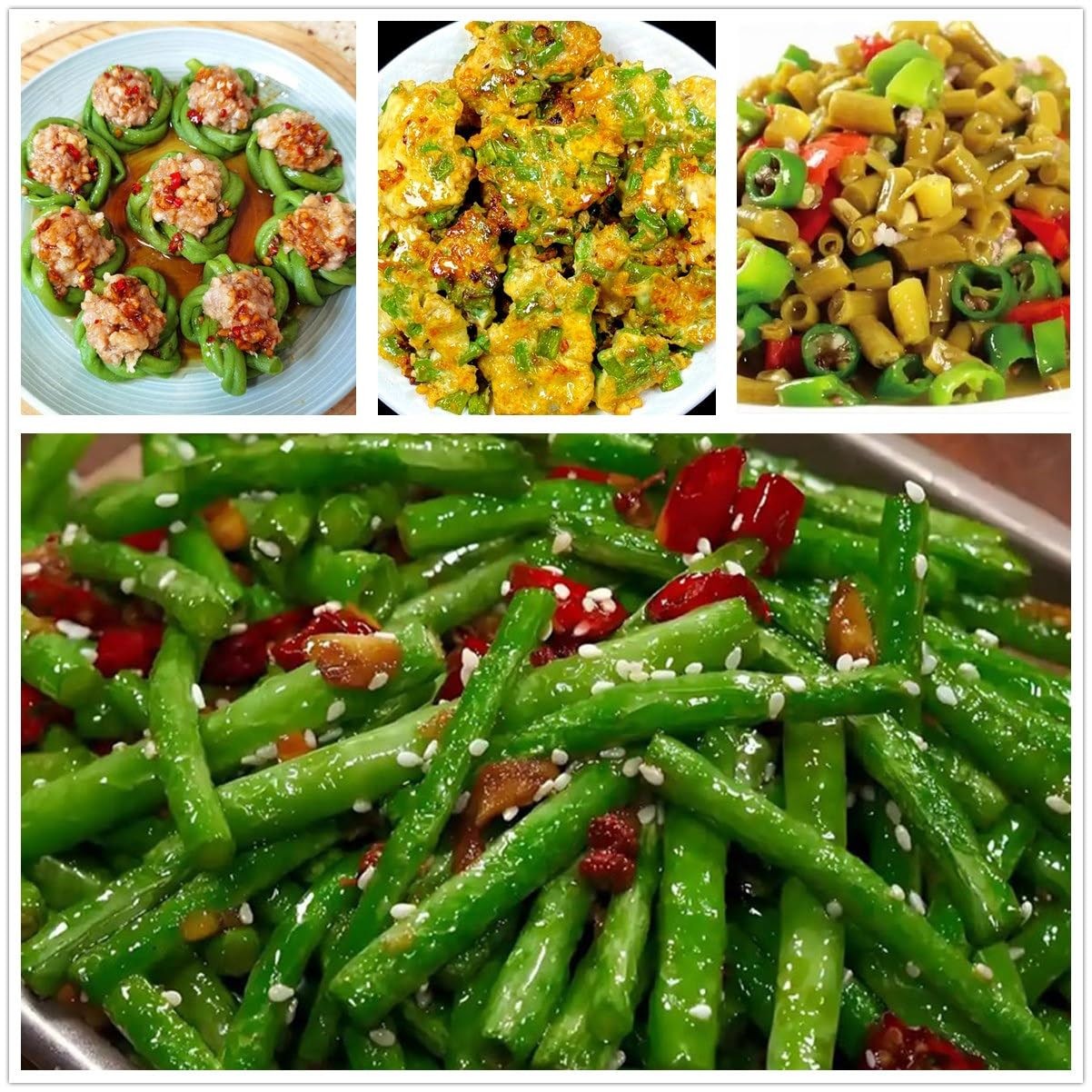 30PCS Green/Red Yard Long Bean Seeds Asian Noodle Asparagus Bean Seeds Set