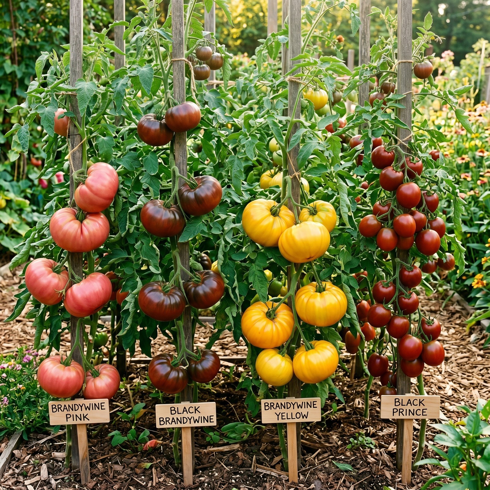 Premium Heirloom Tomato Collection 4 Packs Brandywine Ylw Black Prince 260 Seeds