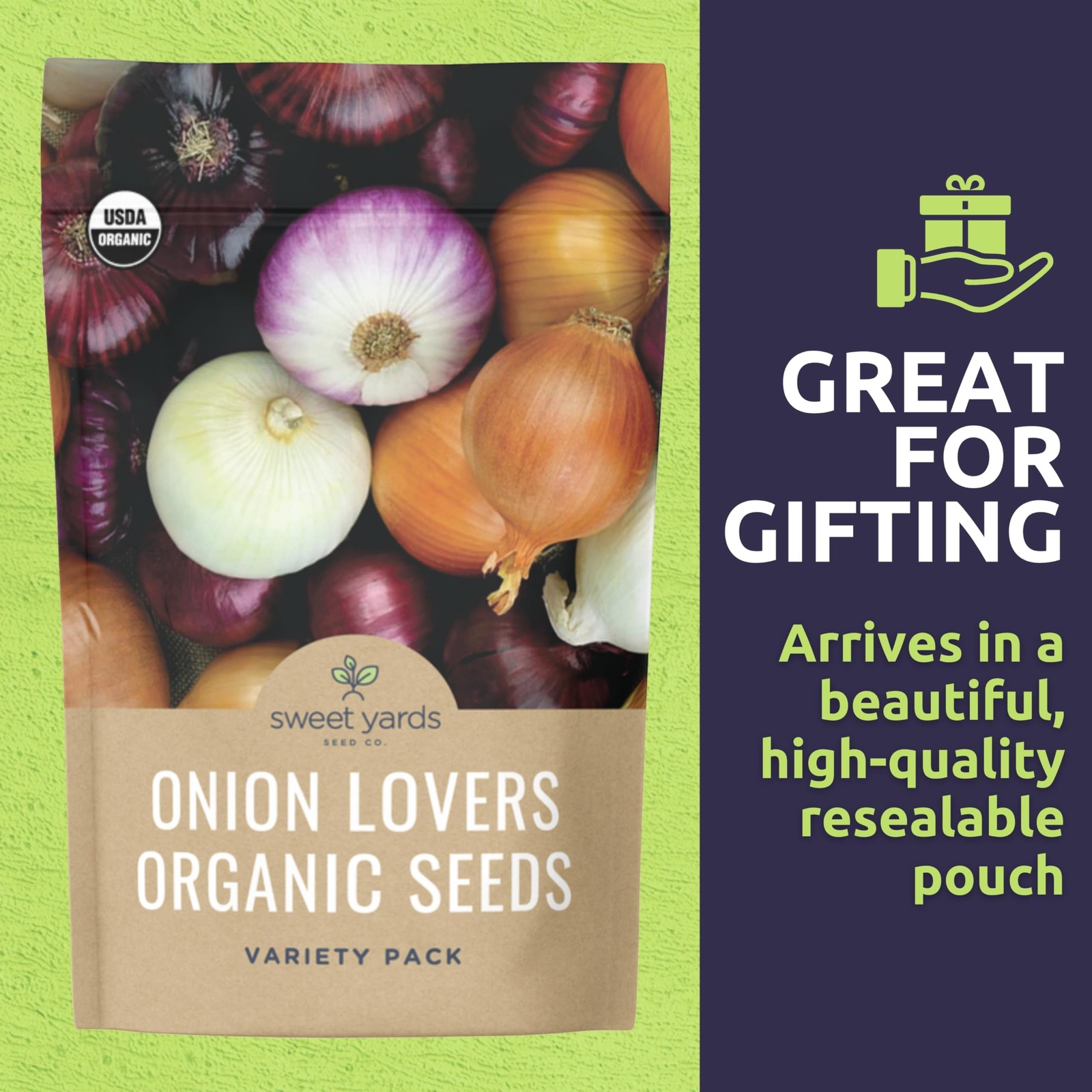 Organic Onion Seeds Variety Pack – 6 Individual Packs – 2025 Season –