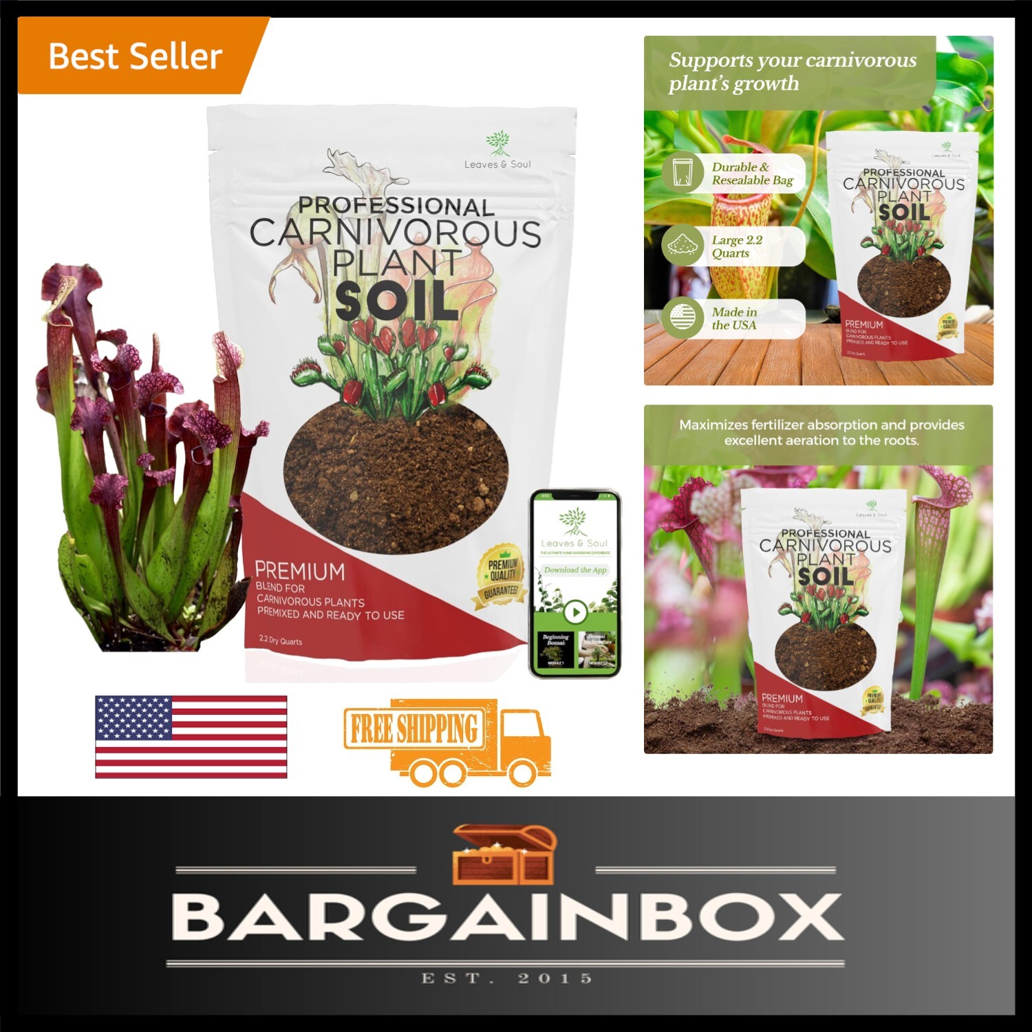 Ready-to-Use Carnivorous Plant Soil Blend – Perfect for All Varieties (2.2 Qts)