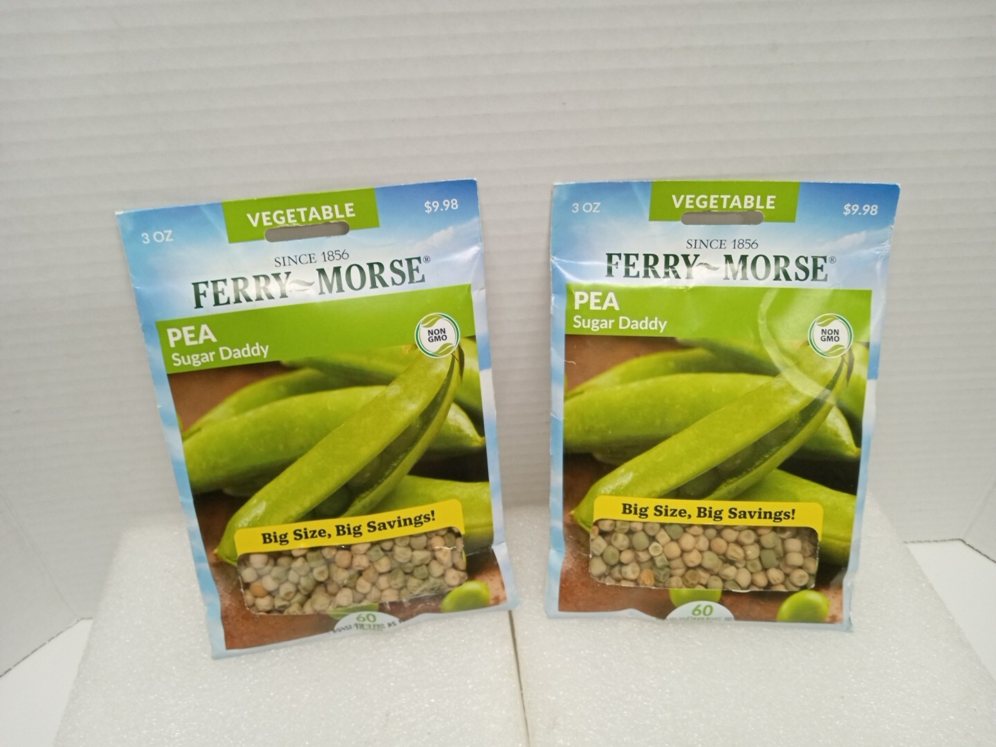 Ferry-Morse Pea Sugar Daddy Seeds 3 Oz Non GMO 60 Days To Harvest – Lot Of 2