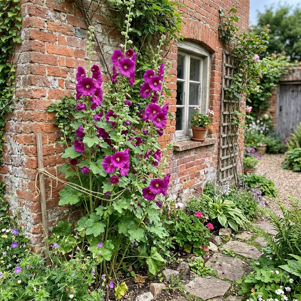 Spectacular 100 Hollyhock Flower Seeds, Purple – Fast Growing, Nature Inspired