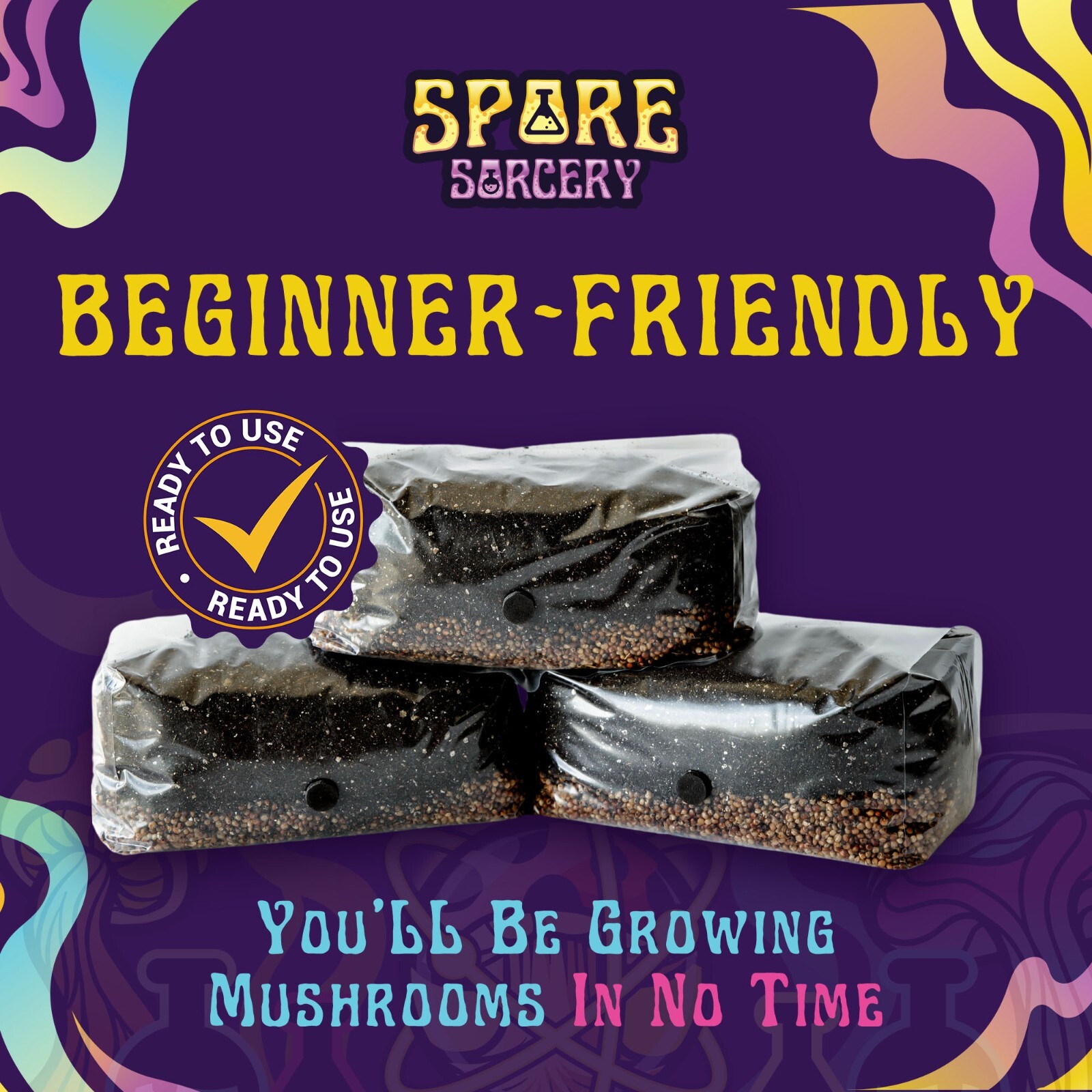 2 Pack | 4lb All-in-One Mushroom Grow Bag | Easy To Use | New Size!