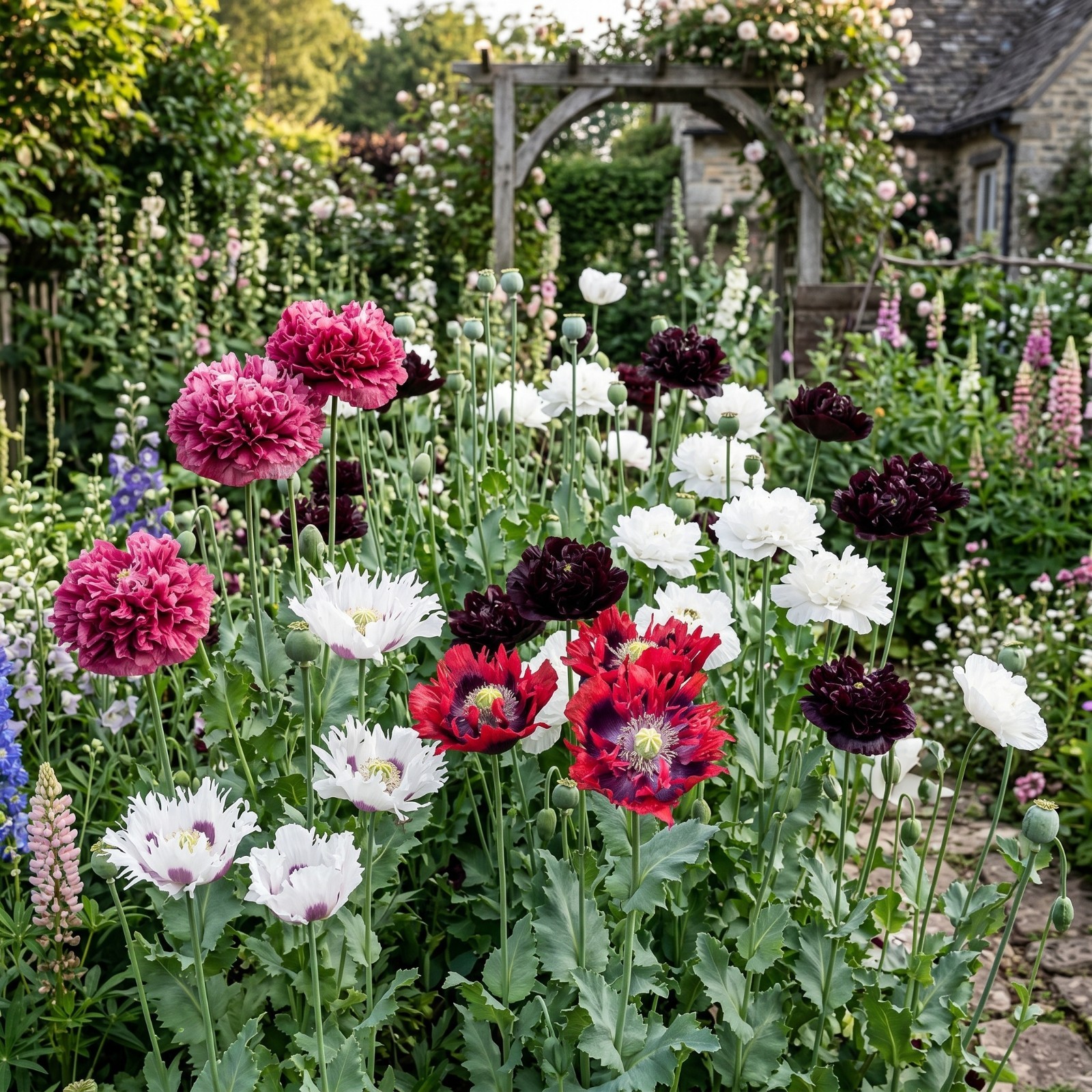 ROMANTIC COTTAGE GARDEN POPPY COLLECTION #3 FALL PLANTING Huge Pods 3000 Seeds!
