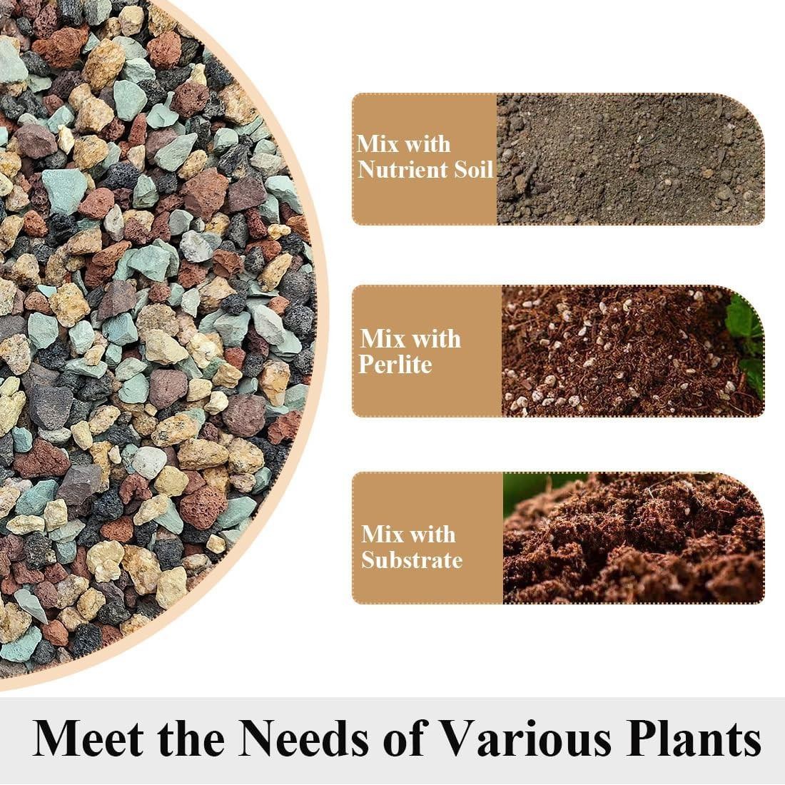 Succulent Cactus Soil Potting Mix Horticultural Lava Rocks Bonsai Soil for Indoo