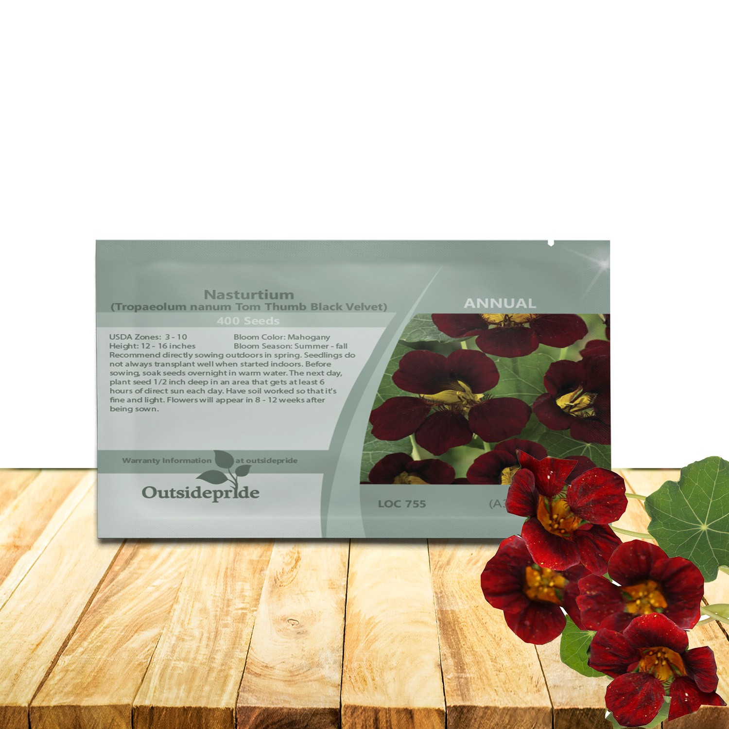 200 Seeds Mahogany Nasturtium Seeds For Planting – Black Velvet Nasturtium