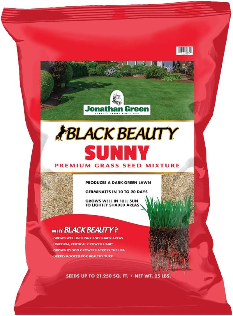 Jonathan Green (10870) Black Beauty Sunny Grass Seed – Cool Season Lawn Seed (25