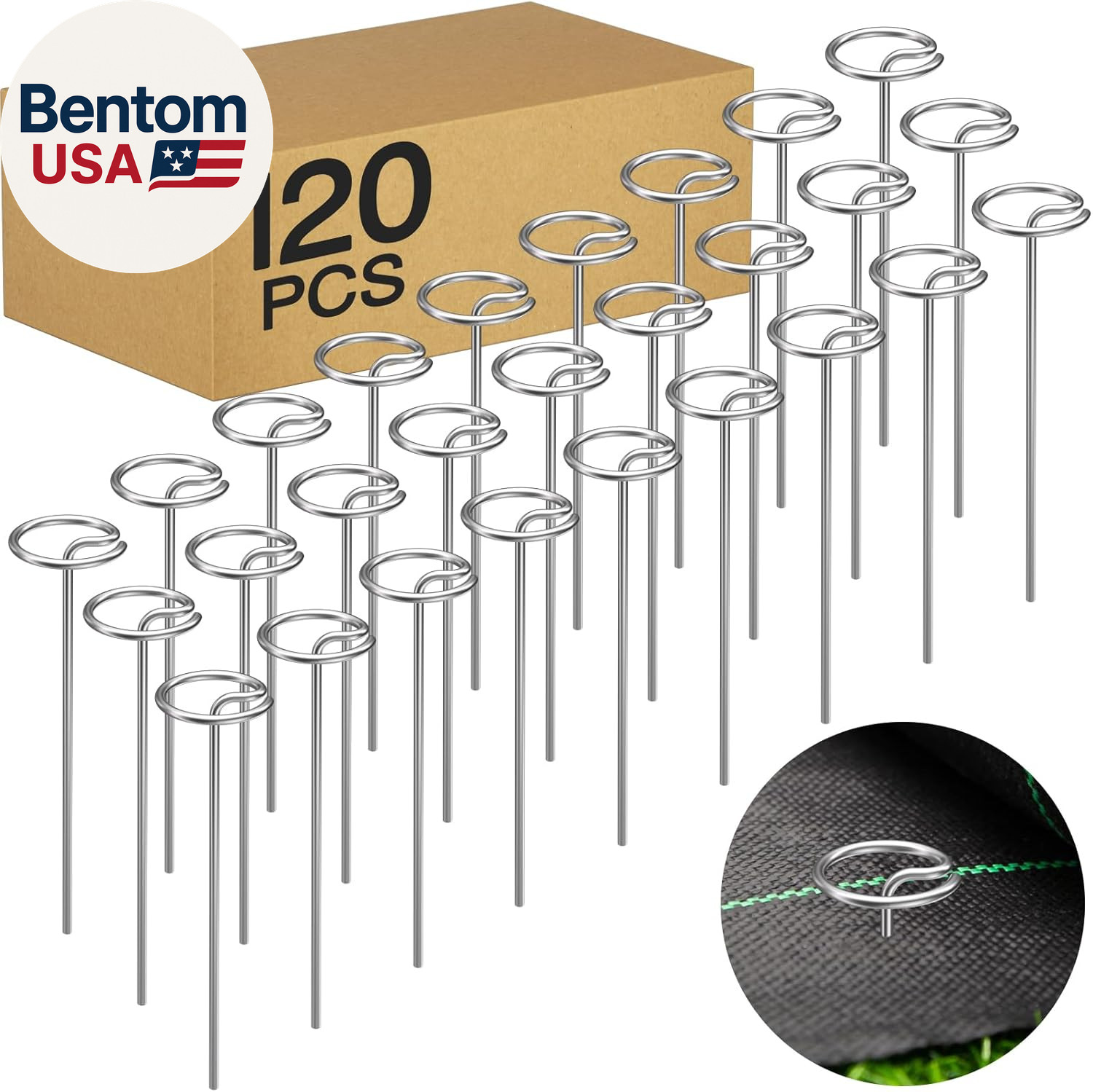 Heavy-Duty Landscape Staples – 120 Pcs 6-Inch G-Shaped Thickened Galvanized Gard