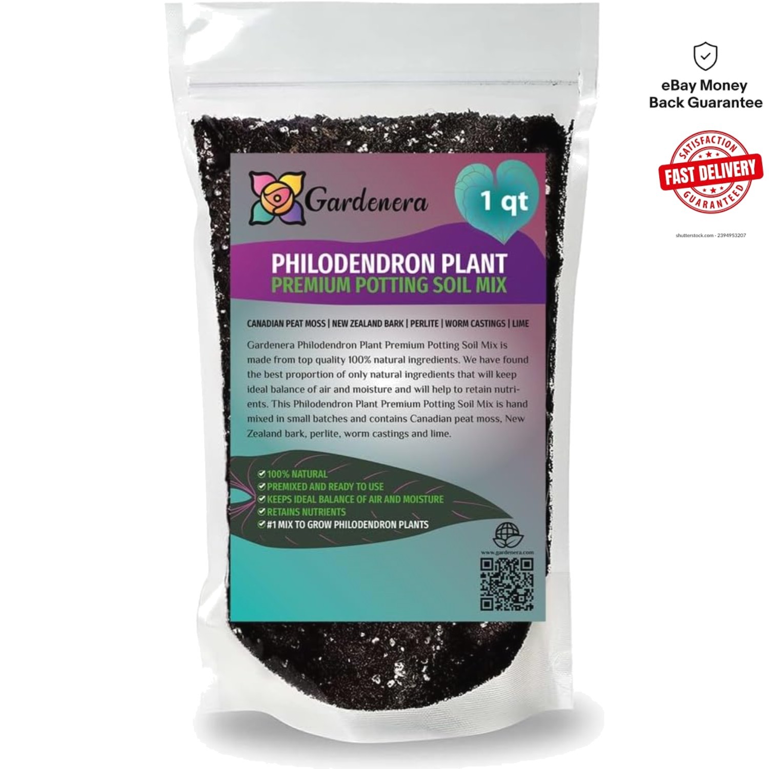 Moisture-Retaining Philodendron Soil Mix – 1 Quart for Indoor & Outdoor Use
