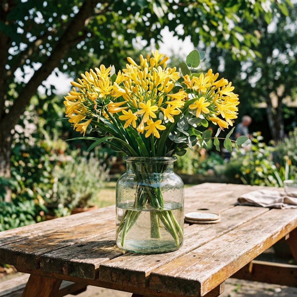 50 Gold African Lily Seeds Outdoor Patio Decor – Long Lasting Patio Blooms