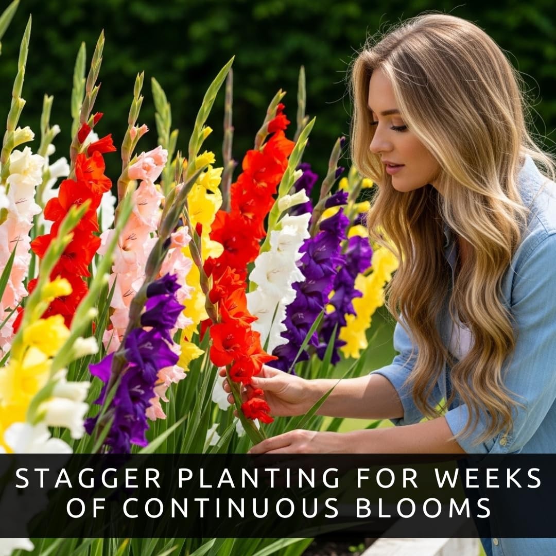 10 Gladiolus Bulbs, Mixed Colors – Sword Lily, Easy to Grow Perennial Garden …