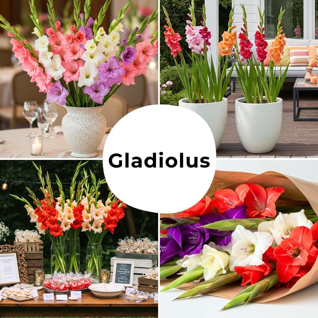 4 Gladiolus Bulbs – Mixed Colors – Sword Lily – Easy-to-Grow Perennial Flower…