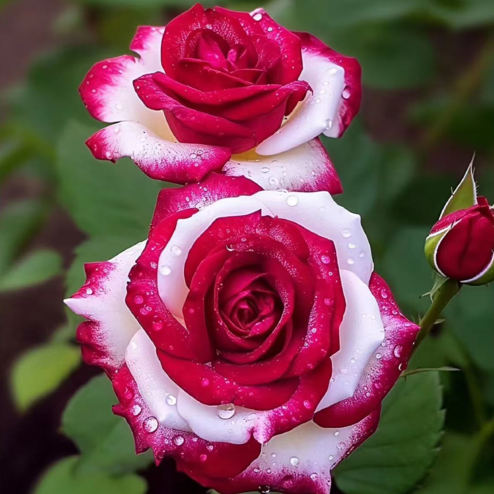 20 Bi-Color Red & White Rose Seeds – Elegant Garden Blooms for Striking Contrast