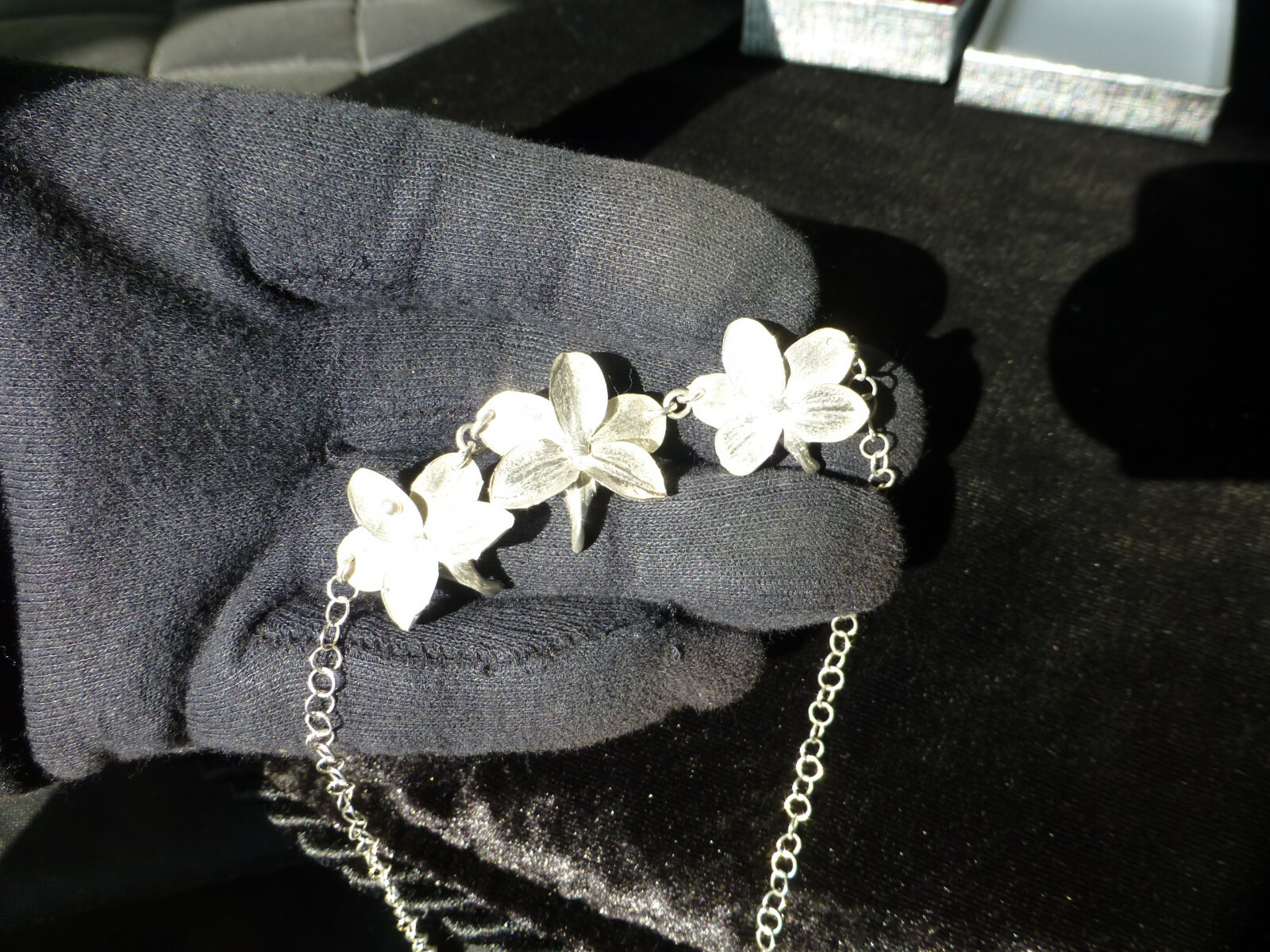 Phalaenopsis Phal Moth Orchid Flowers 925 Sterling Silver Necklace & Chain 18″