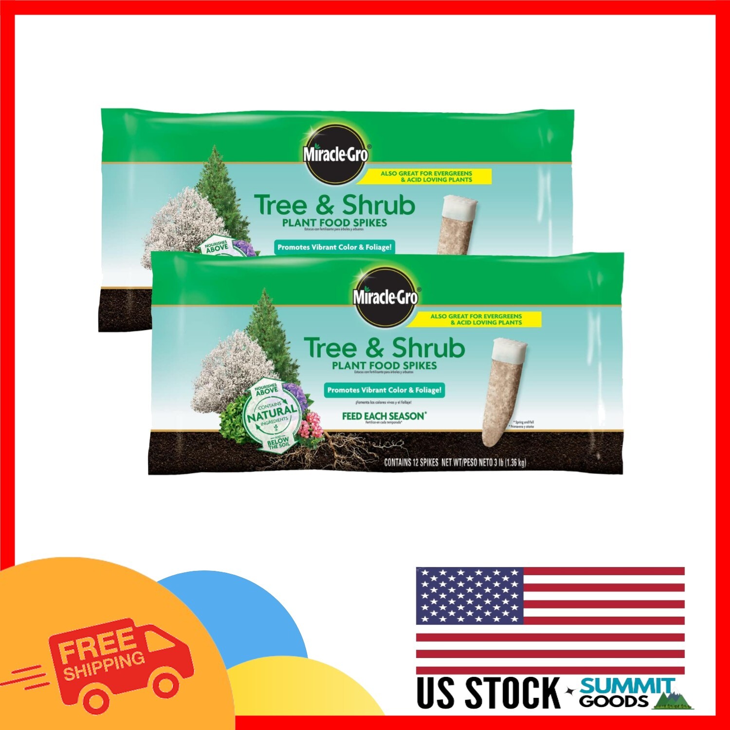 Nutrient-Rich Tree & Shrub Plant Food Spikes – Perfect for Spring & Fall Care