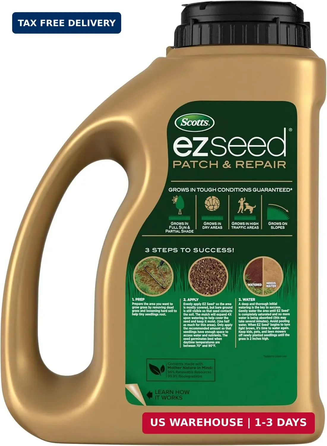 Scotts EZ Seed Patch and Repair Zoysia Grass – Combination Mulch, Lawn Grass See