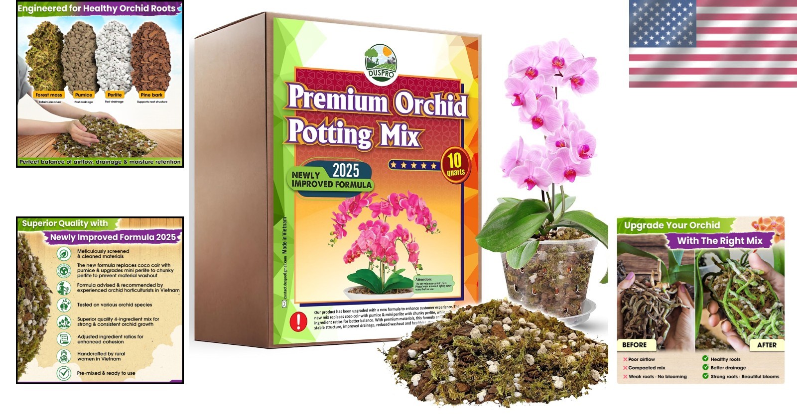 Orchid Bark Potting Mix with Moss & Bark