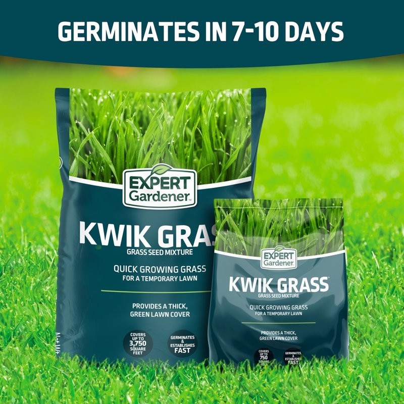 “Expert Gardener Kwik Grass Seed Mix, for Sun to Partial Shade, 3 lb. “
