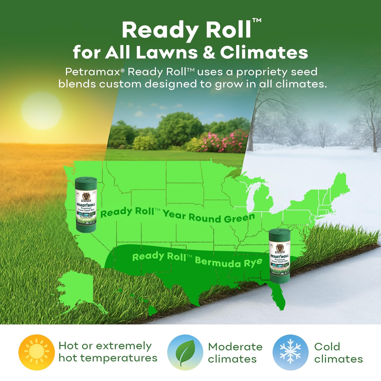 ReadyRoll Biodegradable Kentucky Grass Seed Mat for Southern Lawn 108 ft. 3in…