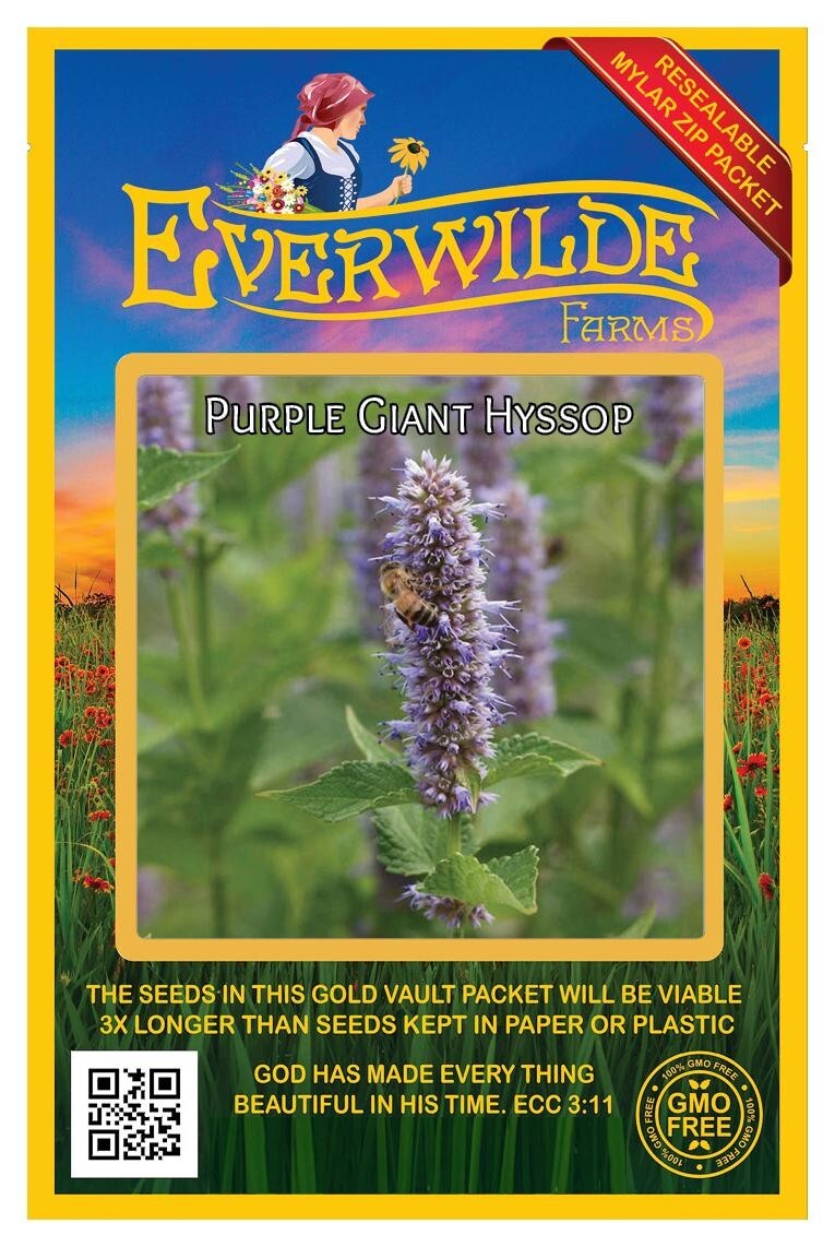 2000 Purple Giant Hyssop Wildflower Seeds – Everwilde Farms Mylar Seed Packet