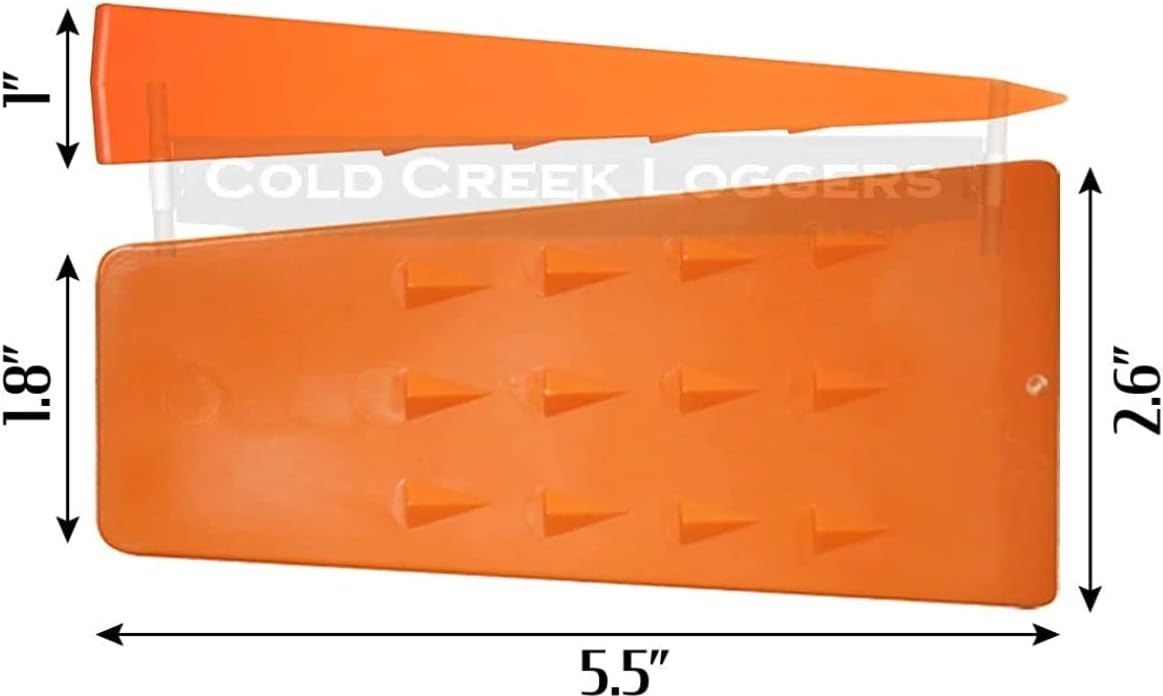 Made in The ! – 5.5″ Orange Spiked Tree Wedges for Tree Cutting Falling, Buck…