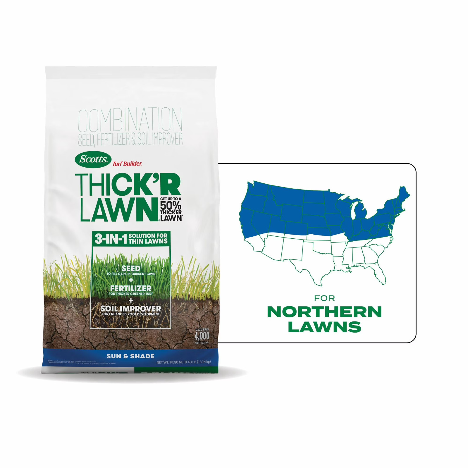 Scotts Turf Builder Thick’R Lawn Sun & Shade 40 lbs.