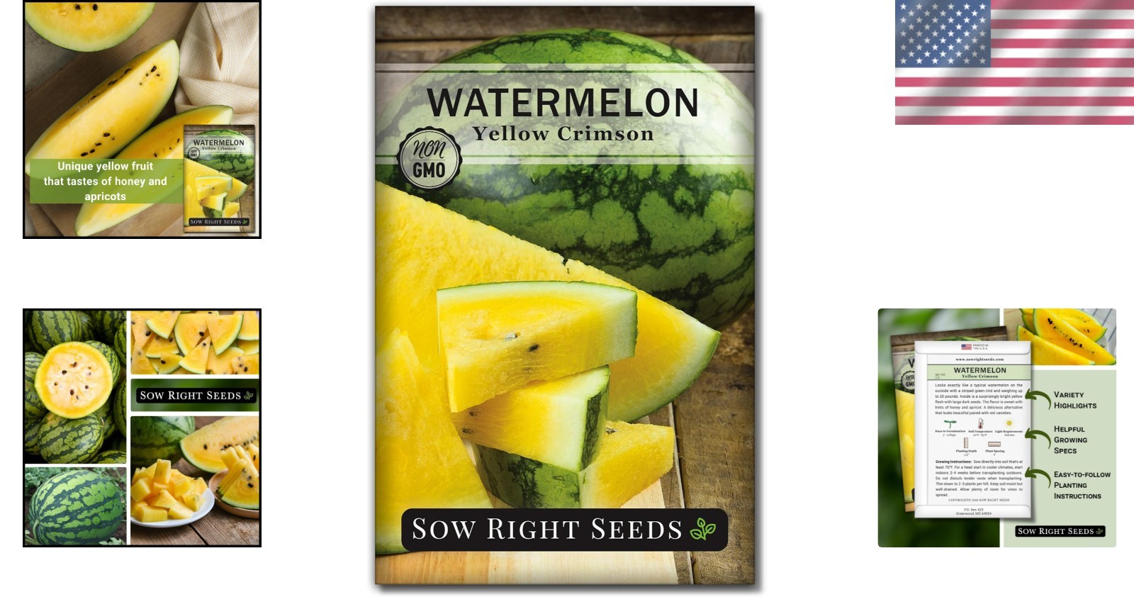 Yellow Watermelon Seeds – Sweet, Nutritious, Non-GMO Heirloom for Easy Gardening