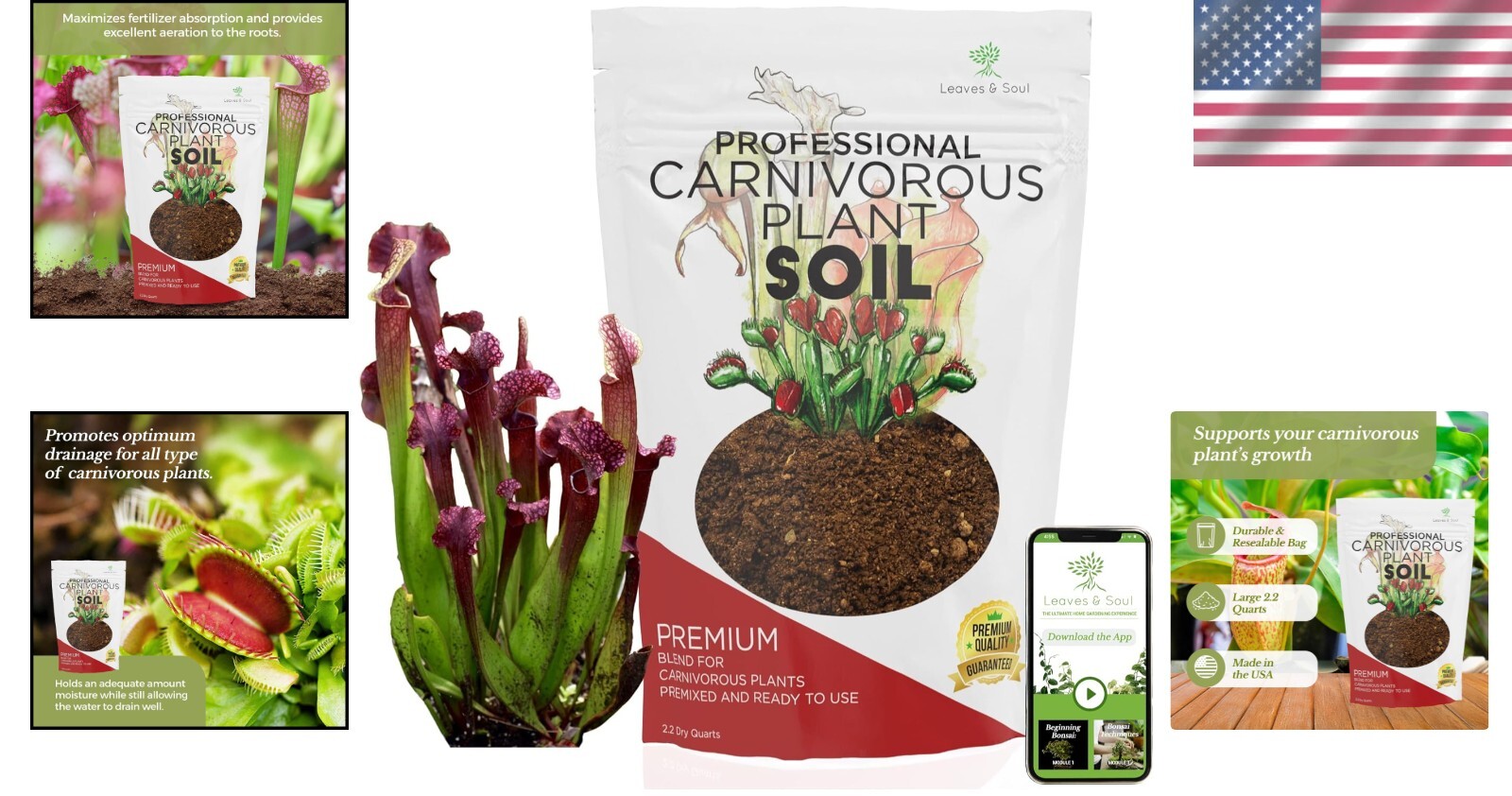 Ready-to-Use Carnivorous Plant Soil, 2.2 Quarts for Sundews and Pitcher Plants