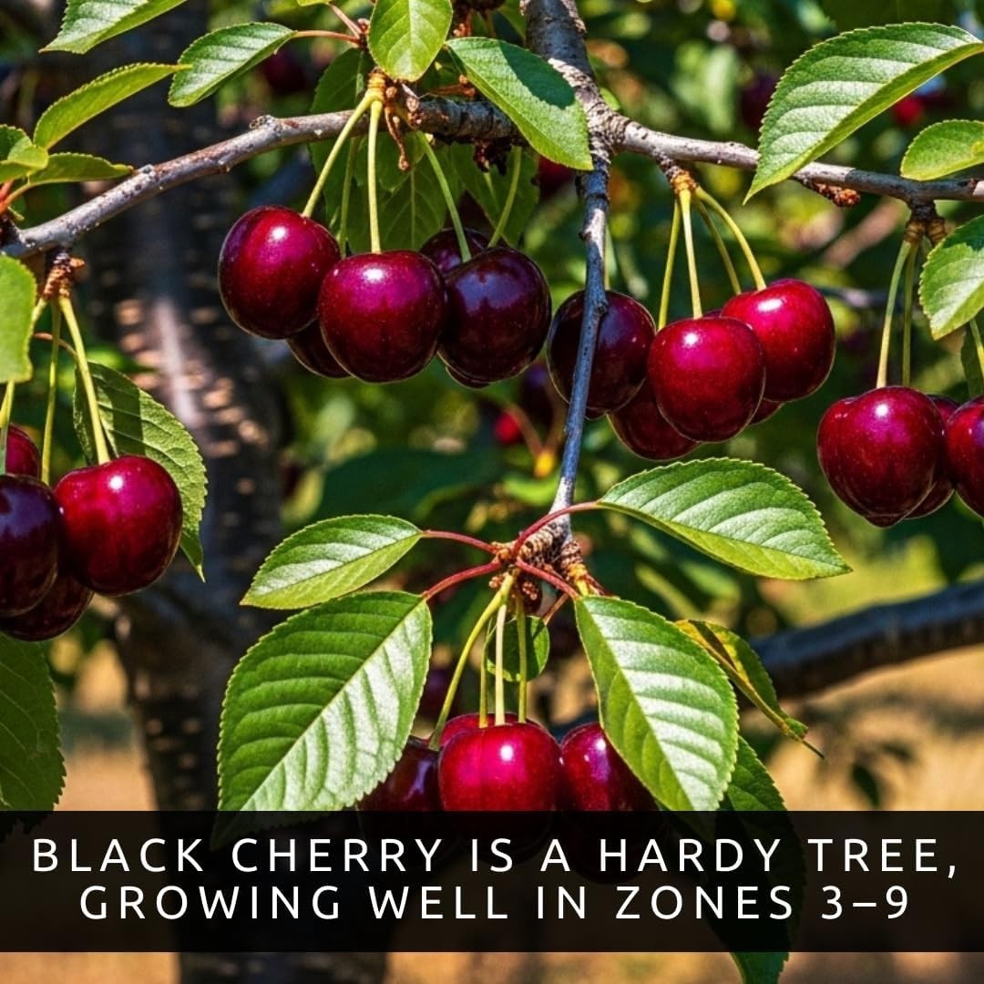 Black Cherry Fruit Tree Live Plant Seedling – Prunus Serotina, Great for Home an
