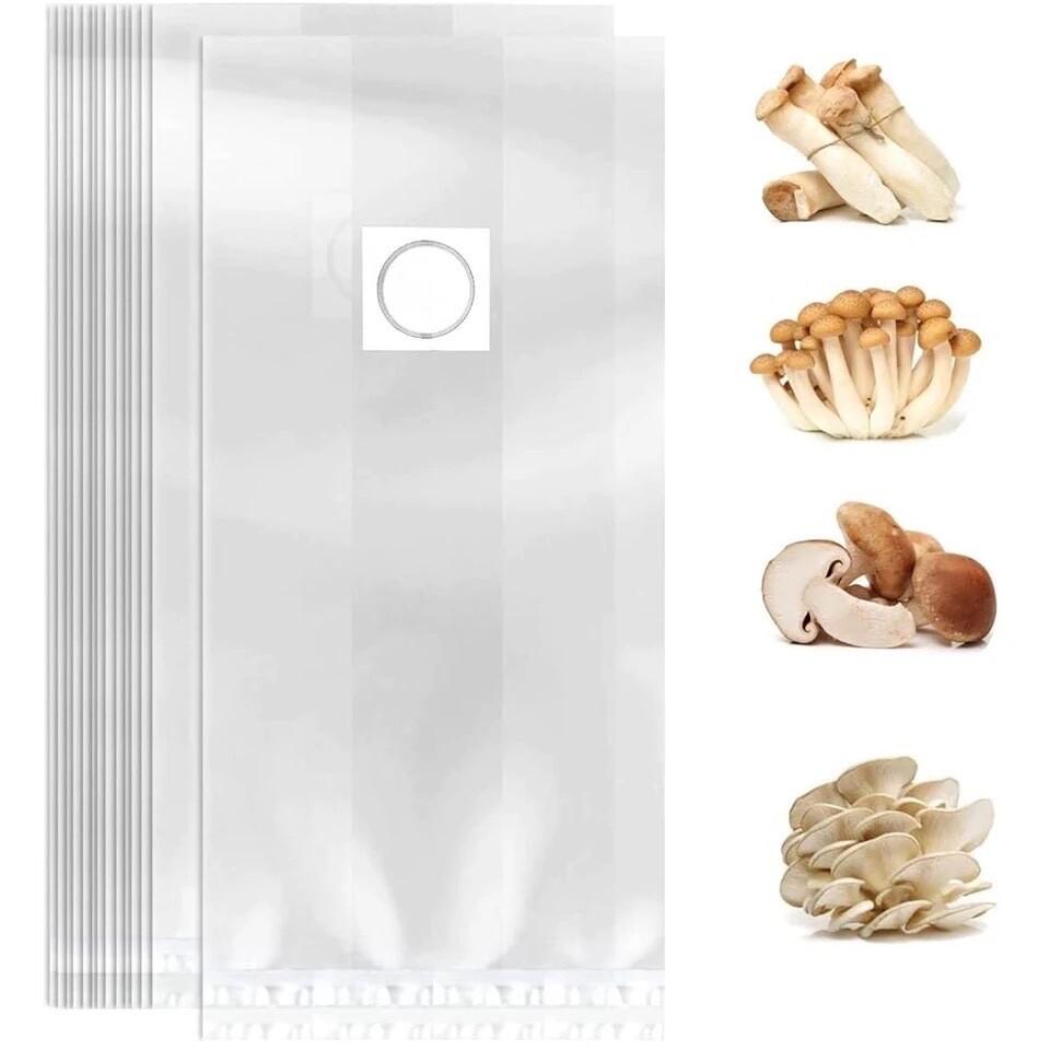 Mushroom Grow Bags Sealable Grain Substrate Mycelium 4″x3.5″x19″ 20 Count