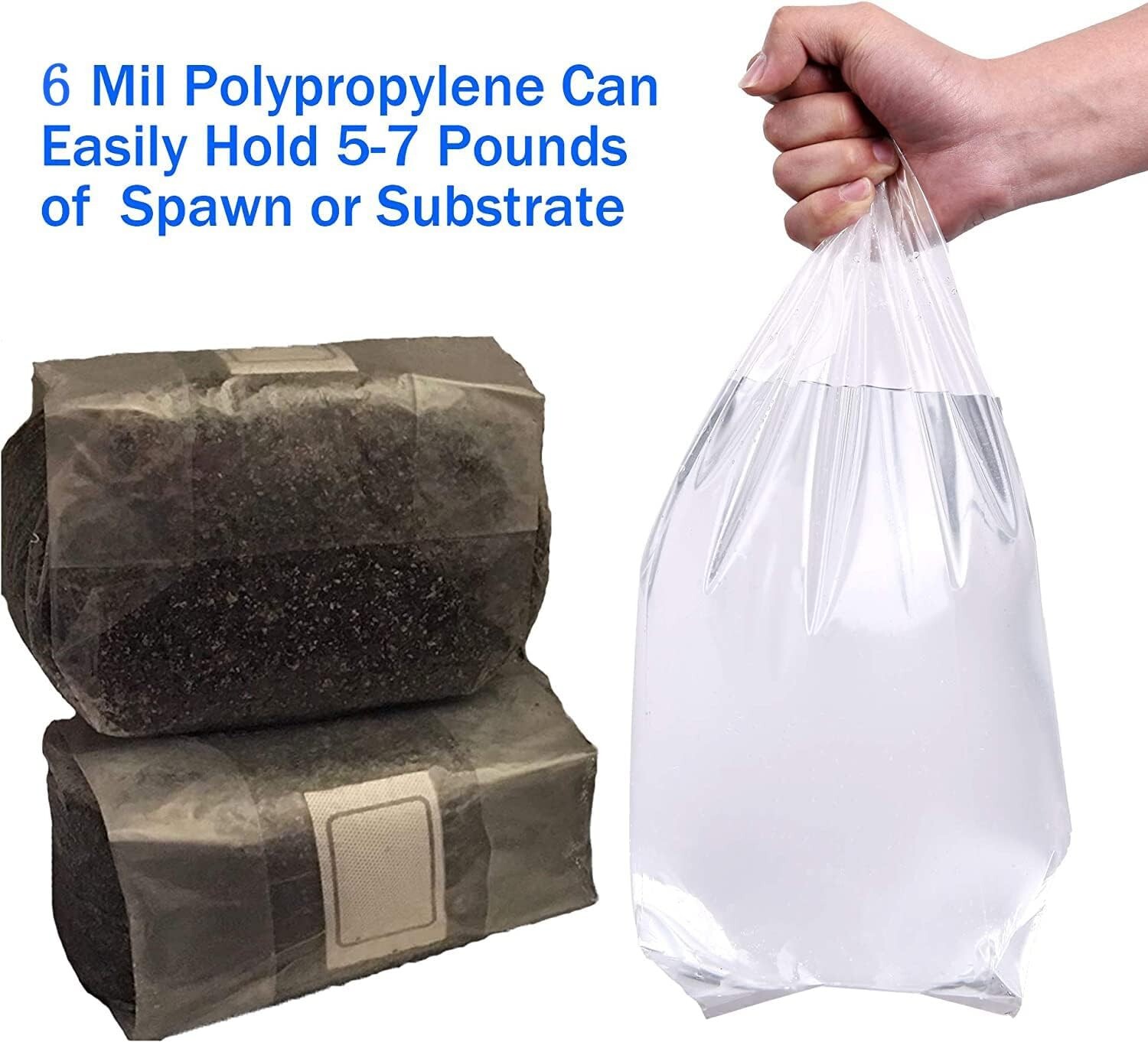 Mushroom Bags Grow Grain Substrate Mycelium Sealable Bag 50 Count 4″x3.5″x13″ A