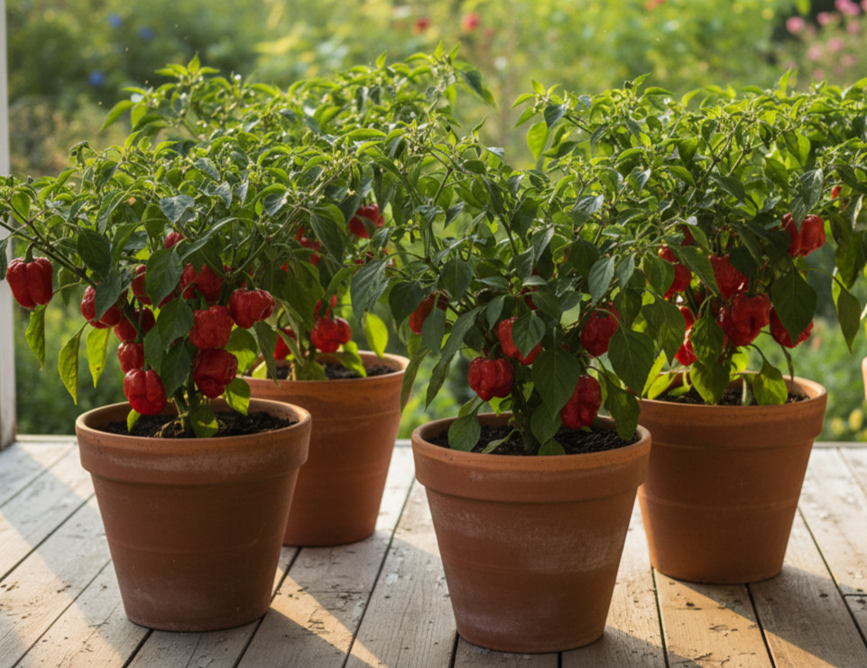 15 Newly Harvested Super-Hot Trinidad Scorpion Red Moruga Pepper Seeds-A 66