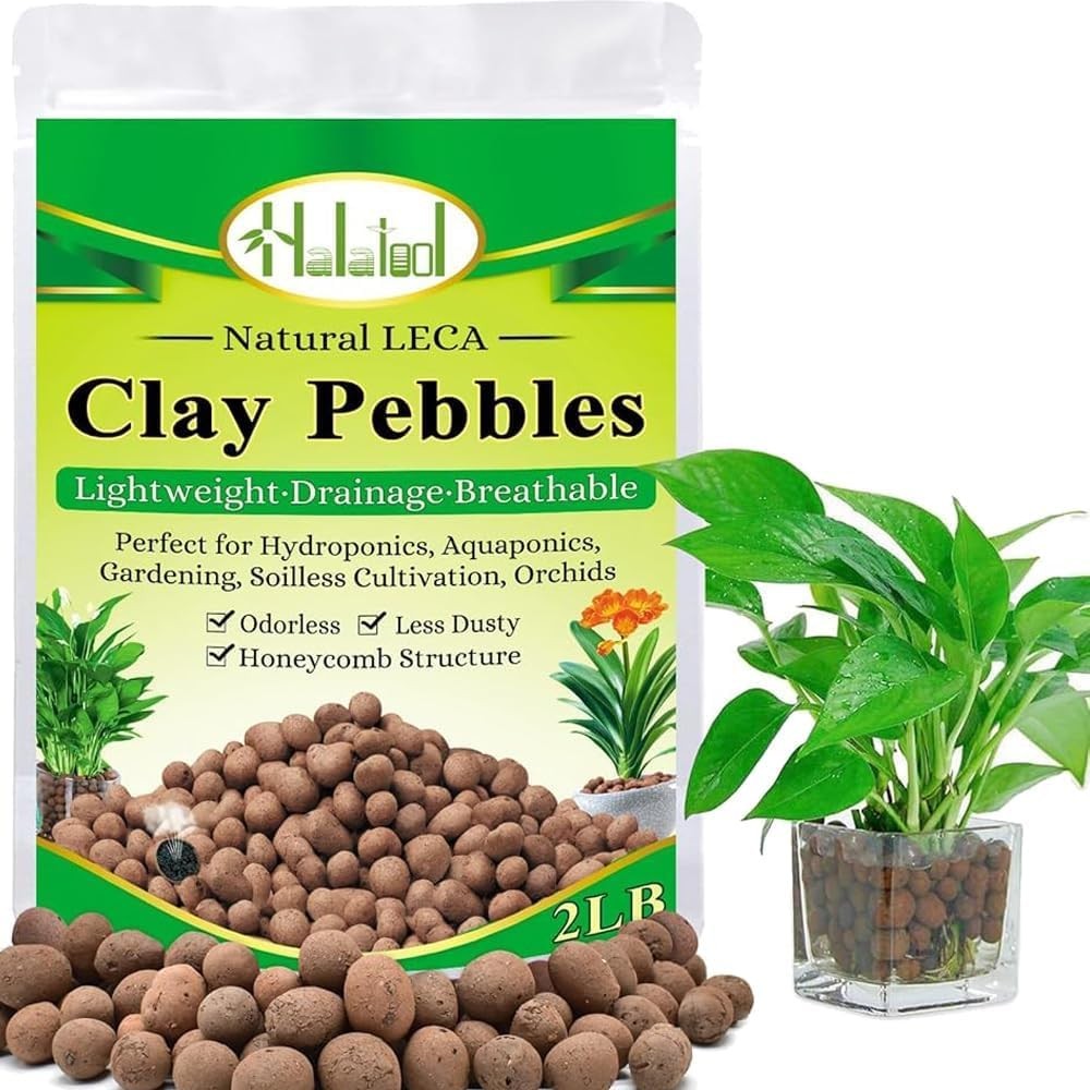 100% Organic Hydroton Expanded Clay Pebbles 2LB 4mm-16mm Clay Balls for Plants