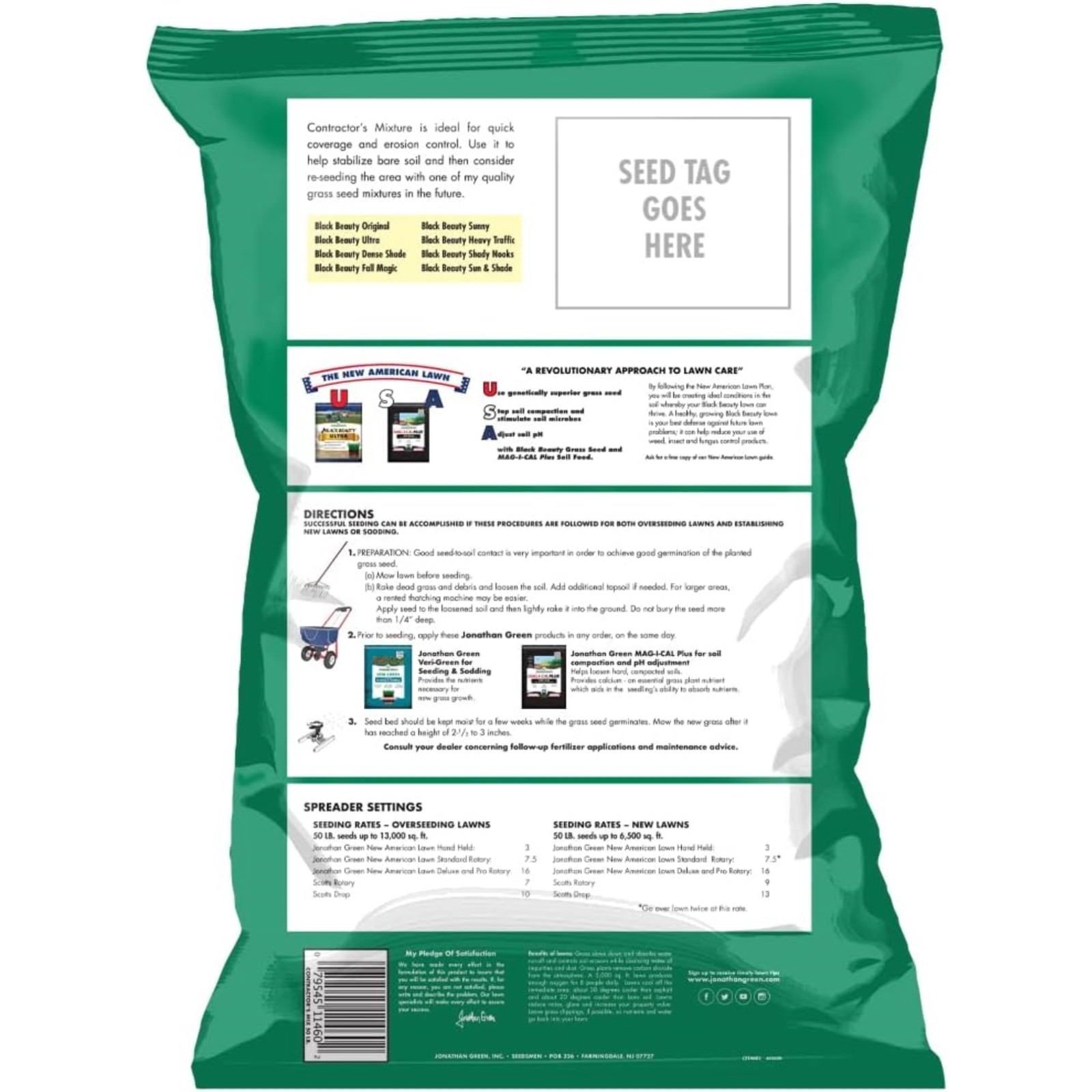 Jonathan Green Contractor’s Grass Seed Mix, 50lb
