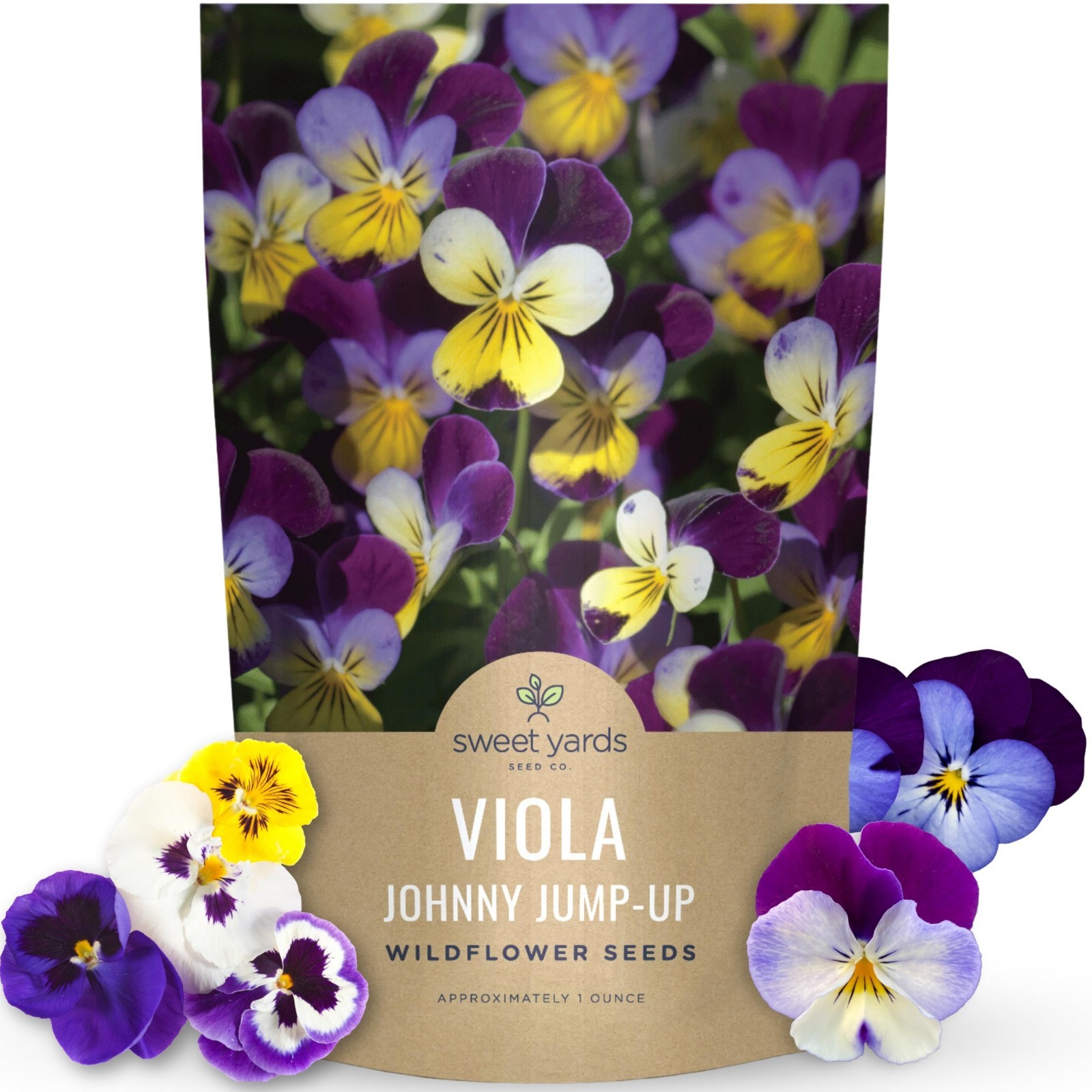 40,000 Viola Tricolor Flower Seeds – Bulk 1oz Pouch for Planting & Gardening