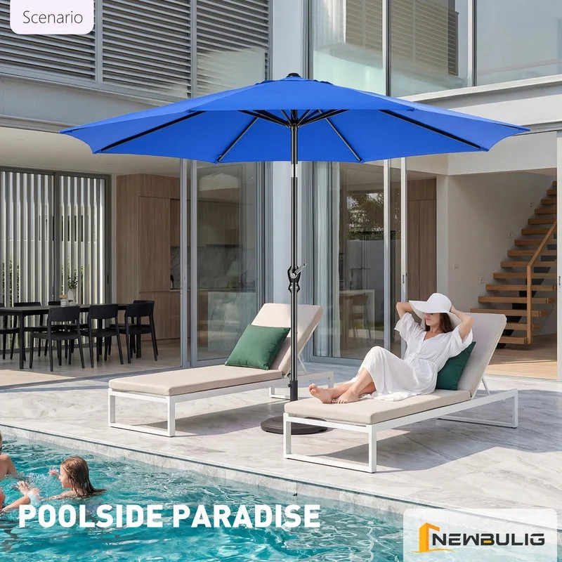 Garden & Patio 9FT Outdoor Patio Umbrella Market Table Polyester Fabric Canopy