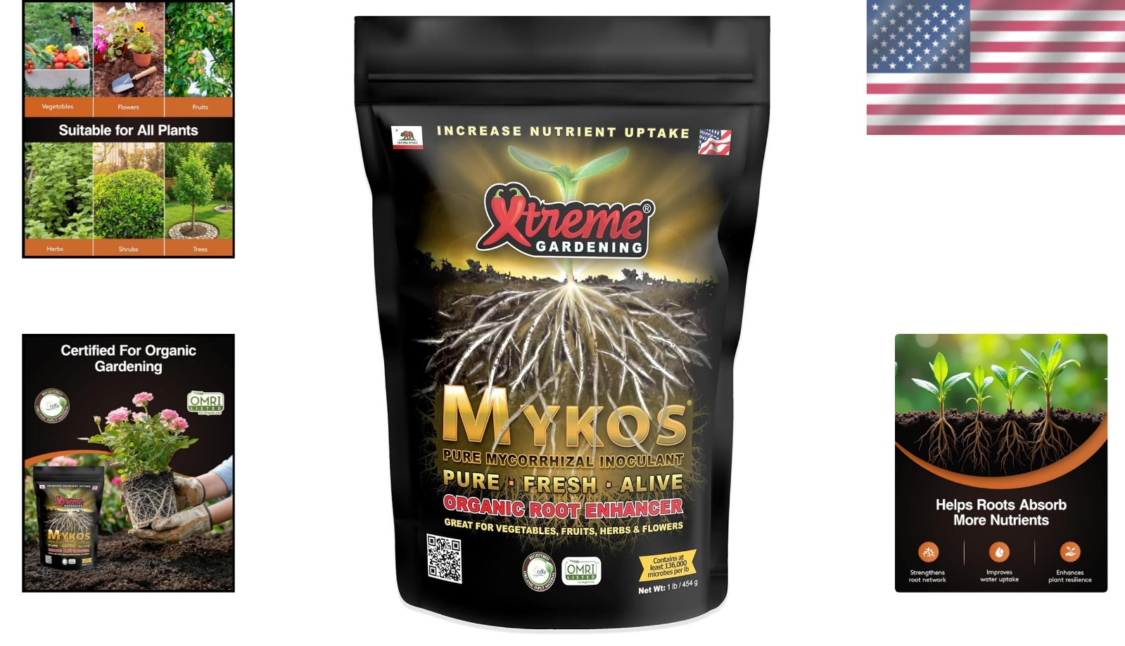 1 lb Mykos Mycorrhizal Fungi – Boosting Organic Plant Growth & Nutrient Uptake