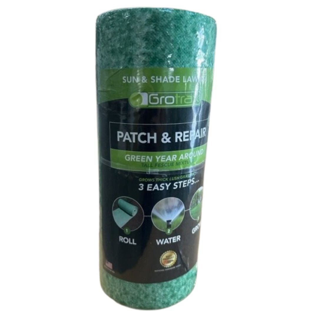 Grotrax Biodegradable Grass Seed Mat, Year Round Green – 50 Sq Ft Quick Fix Roll