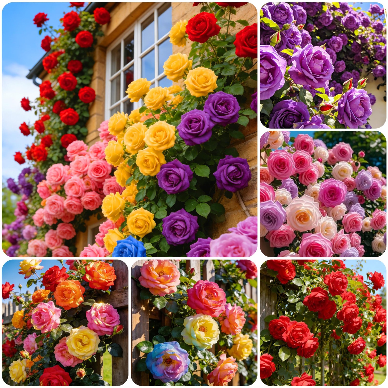 300+Climbing Rose Bush Seeds for Planting Outdoors-Perennial Flowering red