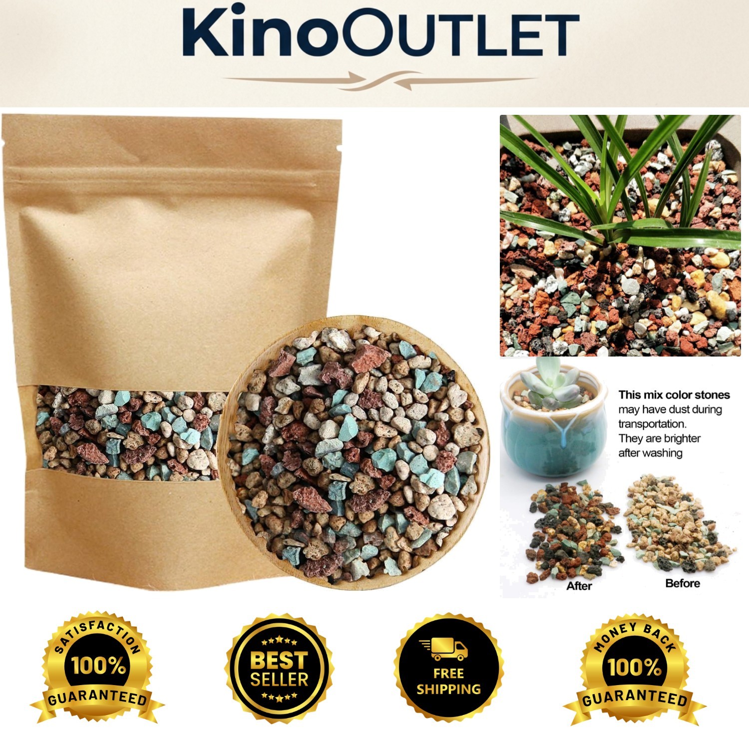 2.2lb Multi-Color Gritty Mix – Plant Drainage Solution for Succulents & Cacti
