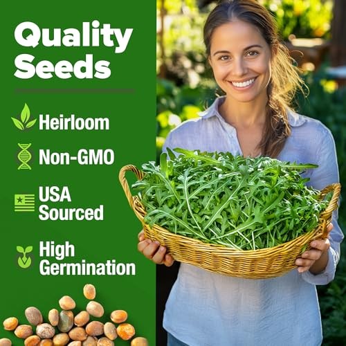 Roquette Seeds Bulk Mix | 2,175+ Heirloom Non-GMO Flower Seed 1-Pack Arugula