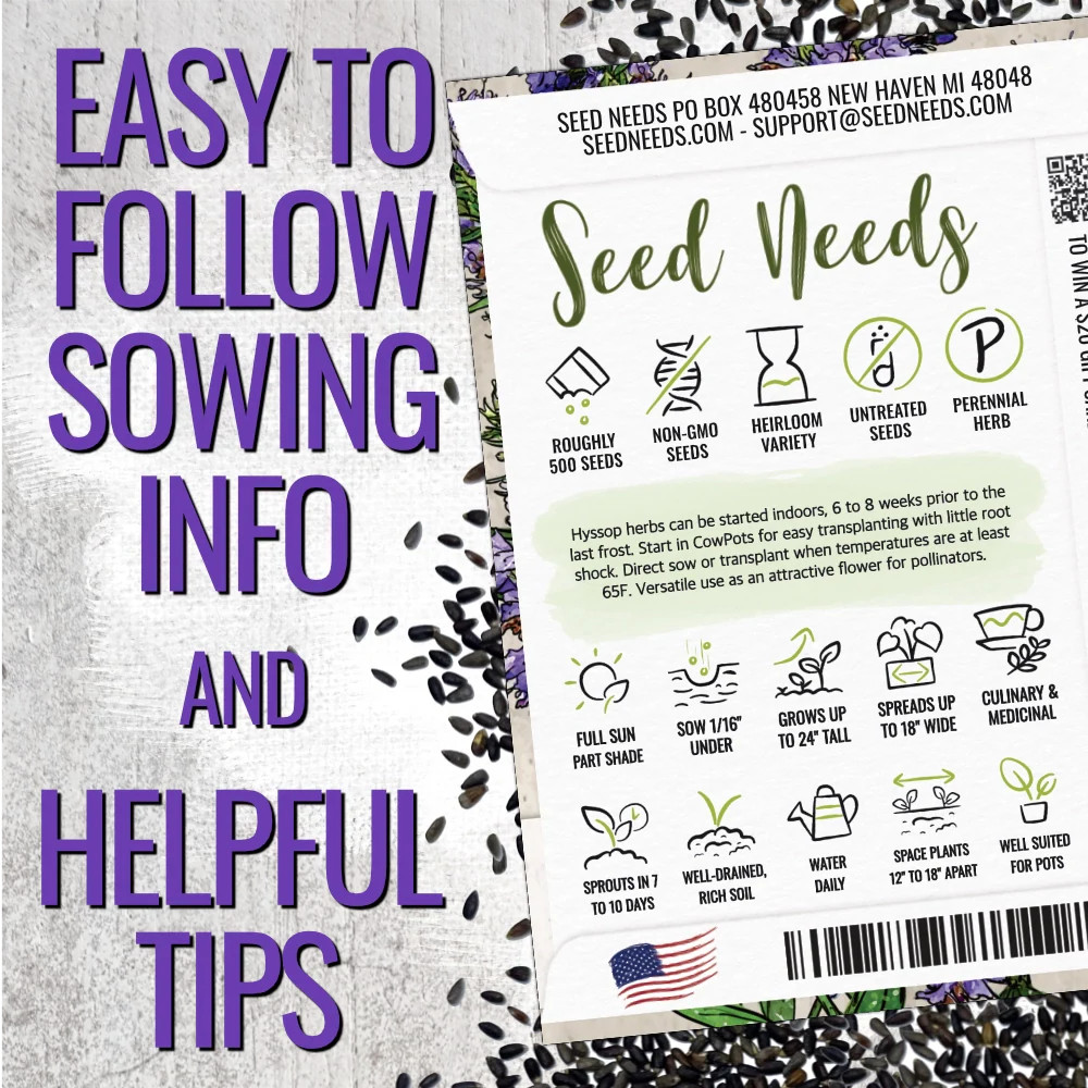 Hyssop Herb Seeds For Planting (Hyssopus officinalis)