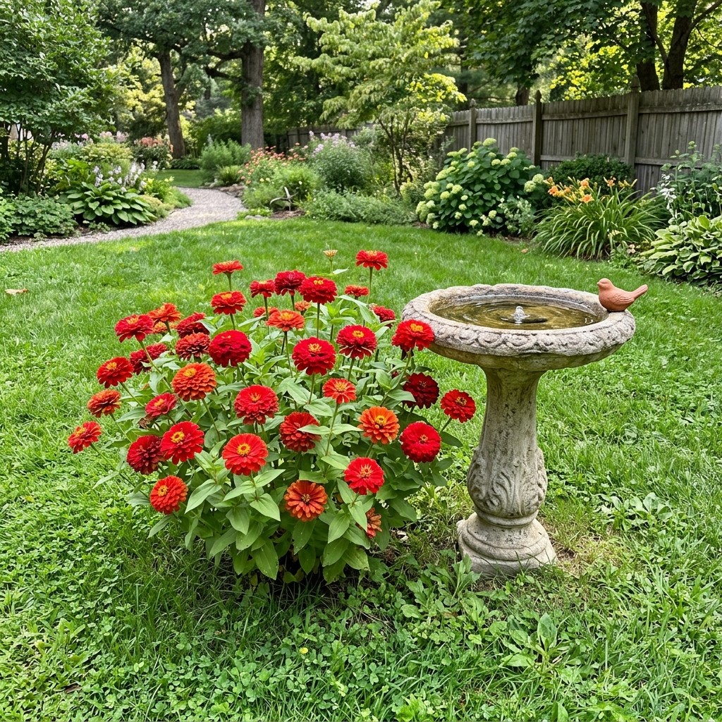 100 Count Dahlia Red Zinnia Seeds – Non-GMO Heirloom Seeds, for Planting, Cut
