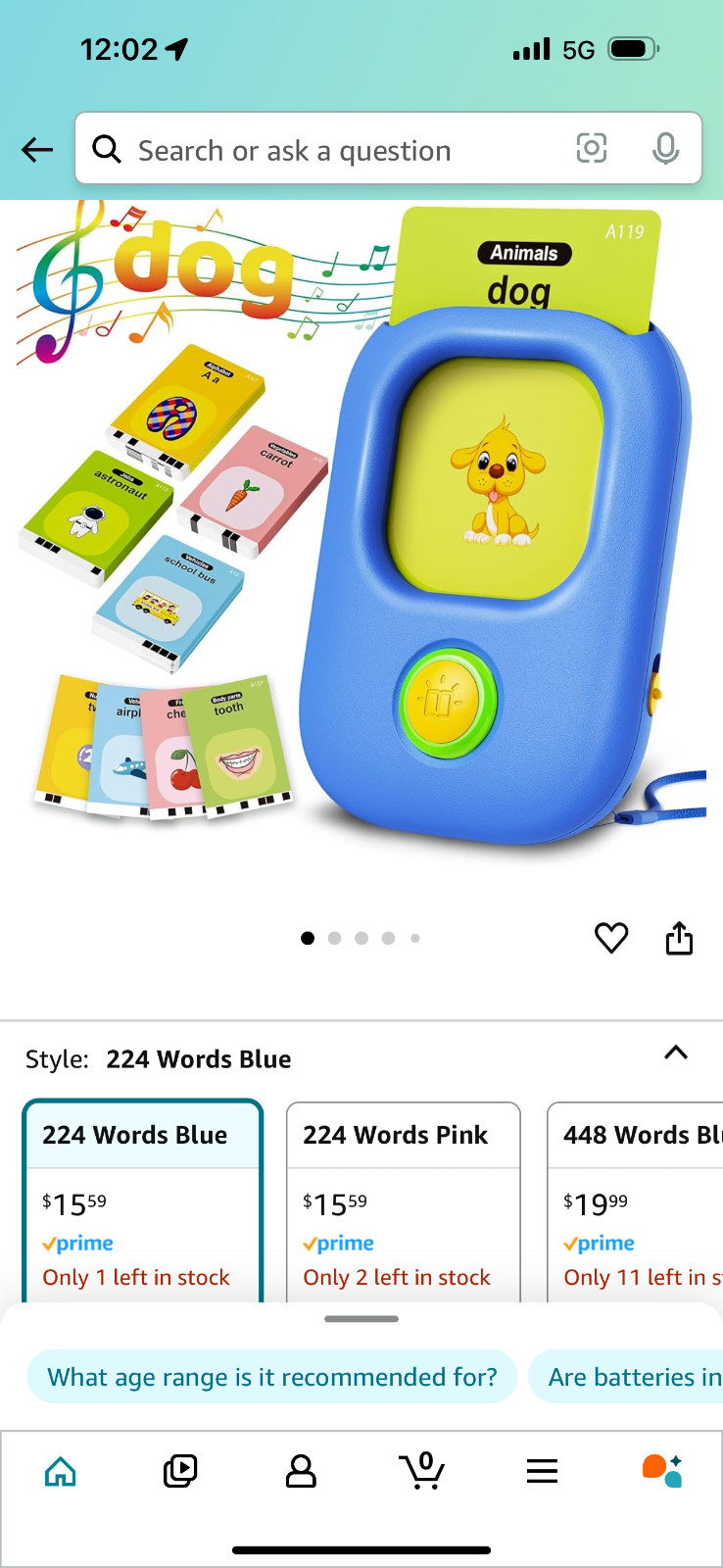 Children’s Learning Toy / Helps to learn Sight Words / 224 cards