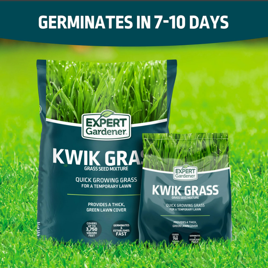 Expert Gardener Kwik Grass Seed Mix, for Sun to Partial Shade, 3 lb, Free Ship