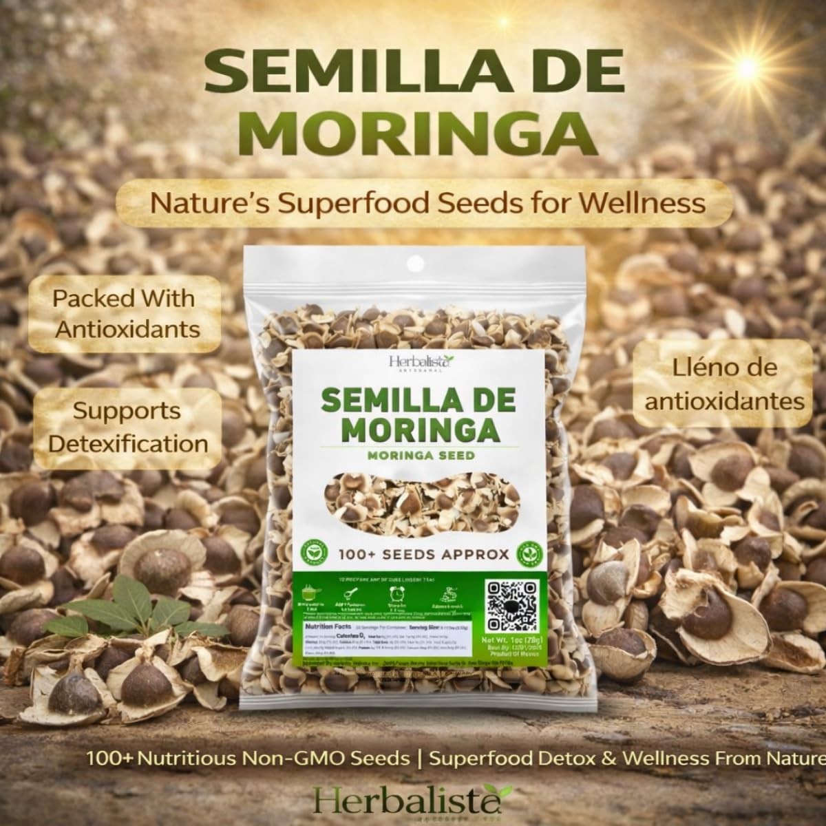 Moringa Seeds 1oz Approx. 100 Seeds NonGMO for Snacking & Planting